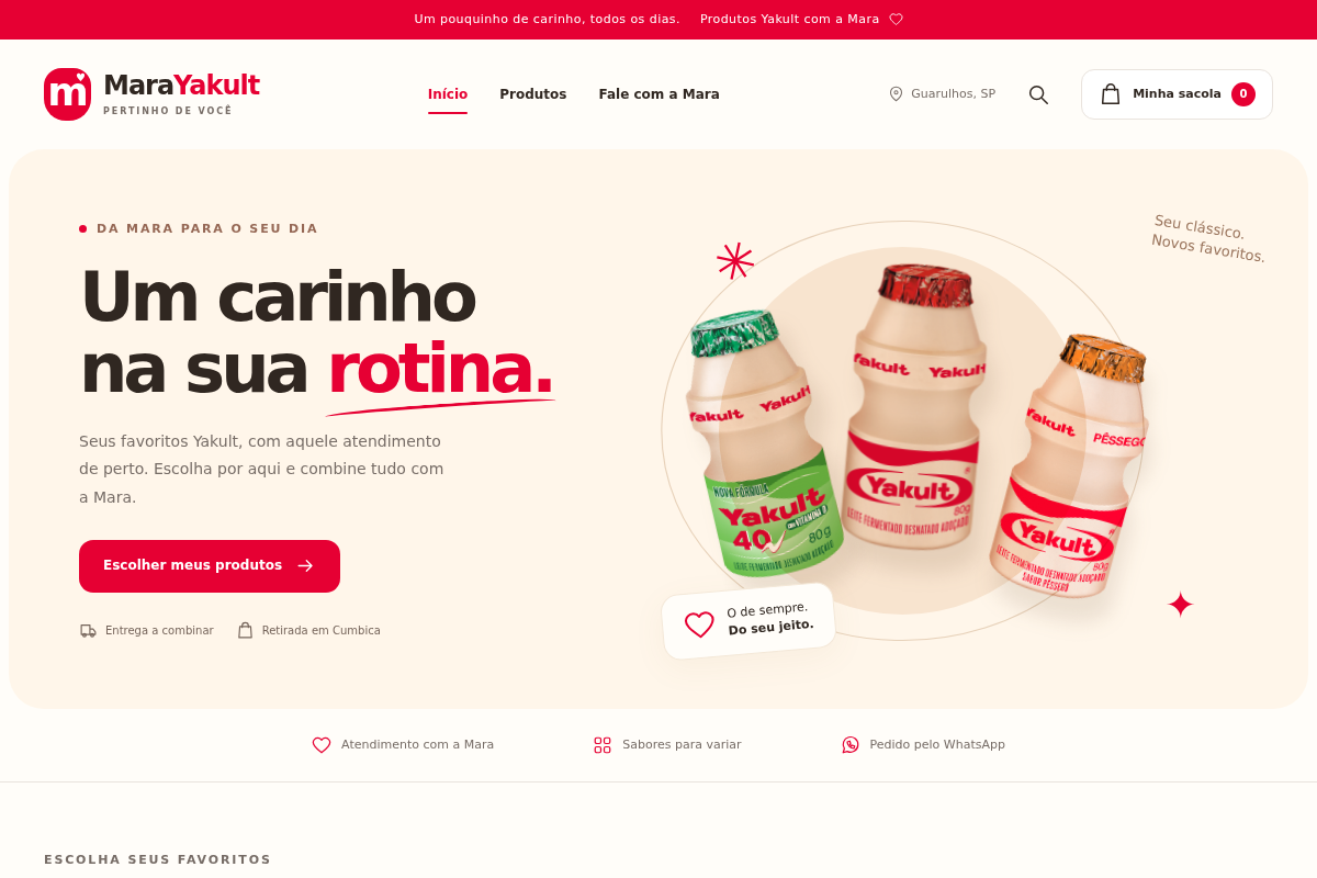 Página pública de MaraYakult